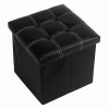 POUFF PUFF POUF CONTENITORE IMBOTTITO PORTAOGGETTI SEDUTA NERO 30X30X30 CM 79427