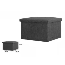 POUFF PUFF POUF CONTENITORE IMBOTTITO CON SEDUTA IN TESSUTO 76 X 38 X 35CM 69588