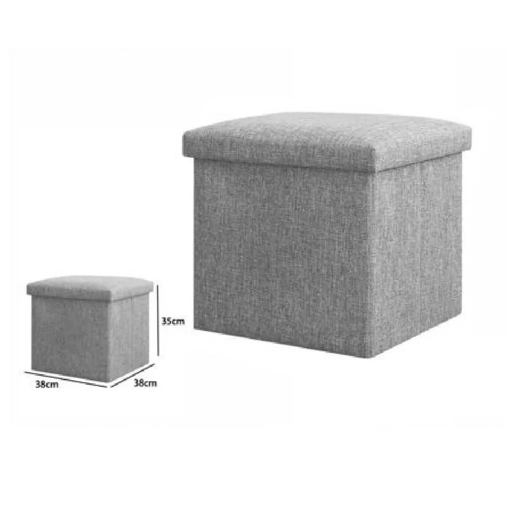 POUFF PUFF POUF CONTENITORE IMBOTTITO CON SEDUTA IN TESSUTO 38 X 38 X 35CM 69587