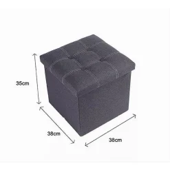 POUFF PUFF POUF CONTENITORE IMBOTTITO PORTAOGGETTI SEDUTA GRIGIO 38X38X35CM 79424