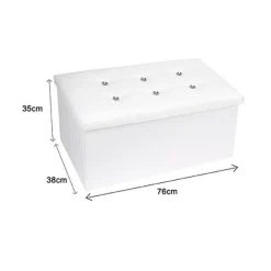 POUFF PUFF POUF CONTENITORE IMBOTTITO PORTAOGGETTI SEDUTA BIANCO 79438 76X38X35CM