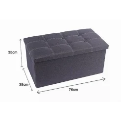 POUFF PUFF POUF CONTENITORE IMBOTTITO PORTAOGGETTI SEDUTA GRIGIO 76X38X35CM 79426