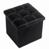 POUFF PUFF POUF CONTENITORE IMBOTTITO PORTAOGGETTI SEDUTA NERO 38X38X35 CM 79429