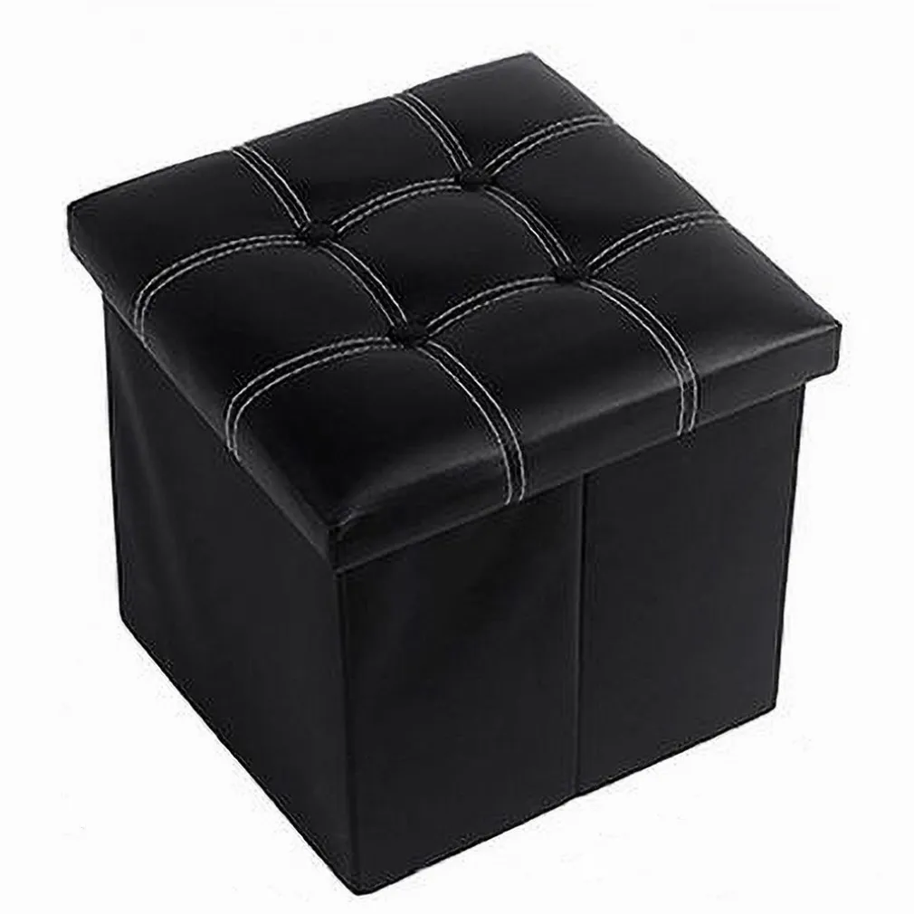 POUFF PUFF POUF CONTENITORE IMBOTTITO PORTAOGGETTI SEDUTA NERO 38X38X35 CM 79429