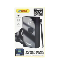 POWERBANK 4000MAH COMPRESSORE D'ARIA A BATTERIA DIGITALE POMPA 5V 2 IN 1 Q-DQ555