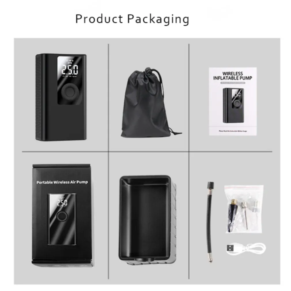 POWERBANK 4000MAH COMPRESSORE D'ARIA A BATTERIA DIGITALE POMPA 5V 2 IN 1 Q-DQ555