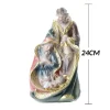 PRESEPE NATIVITà IN RESINA SCENARIO SACRA FAMIGLIA DECORAZIONI NATALIZIE 24CM