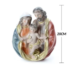 PRESEPE NATIVITà IN RESINA SCENARIO SACRA FAMIGLIA DECORAZIONI NATALIZIE 20CM