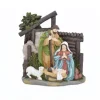 PRESEPE NATIVITà IN RESINA SCENARIO SACRA FAMIGLIA DECORAZIONI NATALIZIE