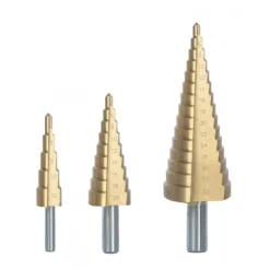 PRFEX3/VB SET DI 3 PUNTE A GRADINO IN ACCIAIO HSS ORO PLACCATE IN TITANIO