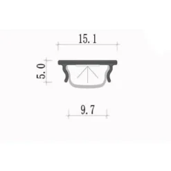 PROFILO BARRA IN ALLUMINIO DA 2 MT INCASSO PER STRIP LED CON COPERTURA AL-19