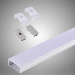 PROFILO IN ALLUMINIO 2 MT SLIM CON COPERTURA OPACA PER STRIP LED STRISCE AL-14
