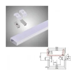 PROFILO IN ALLUMINIO 2 MT SLIM CON COPERTURA OPACA PER STRIP LED STRISCE AL-14