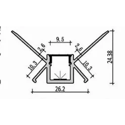 PROFILO IN ALLUMINIO 2 MT CARTONGESSO ANGOLO INTERNO STRIP LED STRISCE AL-26
