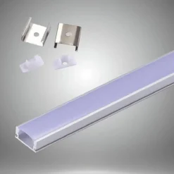 PROFILO IN ALLUMINIO 2 MT INCASSO PER STRIP LED CON COPERTURA PLASTICA AL-03