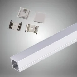 PROFILO IN ALLUMINIO BARRA DA 2MT CON COPERTURA OPACA PER STRIP LED STRISCE AL15