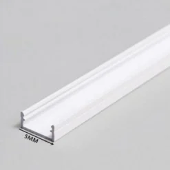 PROFILO IN ALLUMINIO 1MT DA INCASSO SENZA COPERTURA PER STRIP LED STRISCE AL-5MM