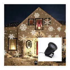 PROIETTORE FARETTO LED EFFETTO FIOCCO DI NEVE BIANCA ADDOBBI NATALE PER ESTERNO