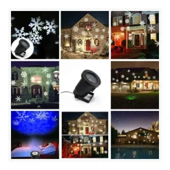 PROIETTORE FARETTO LED EFFETTO FIOCCO DI NEVE BIANCA ADDOBBI NATALE PER ESTERNO