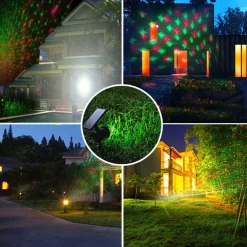 PROIETTORE LASER CON PANNELLO SOLARE PAESAGGIO ILLUMINAZIONE ESTERNA NATALE