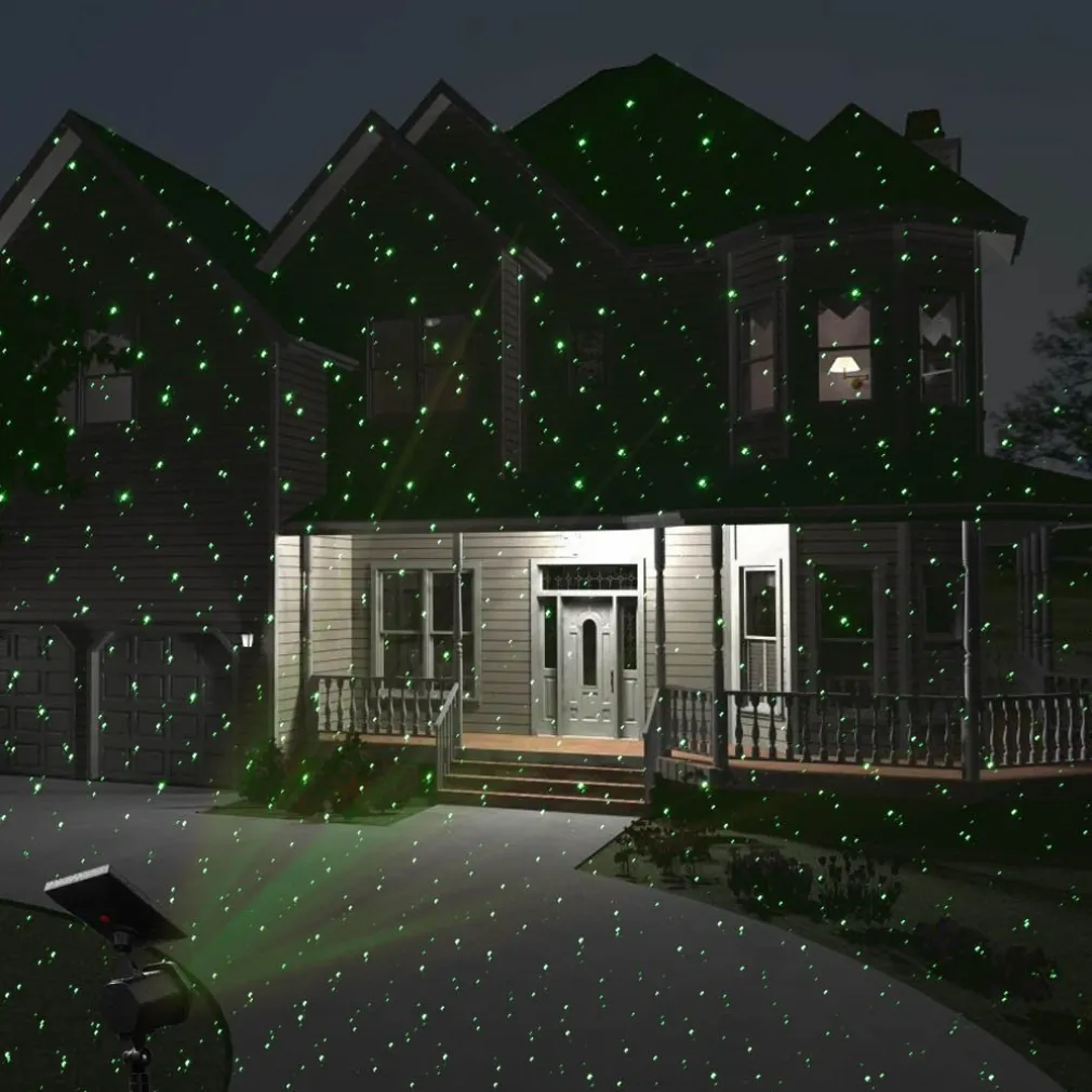 PROIETTORE LASER CON PANNELLO SOLARE PAESAGGIO ILLUMINAZIONE ESTERNA NATALE