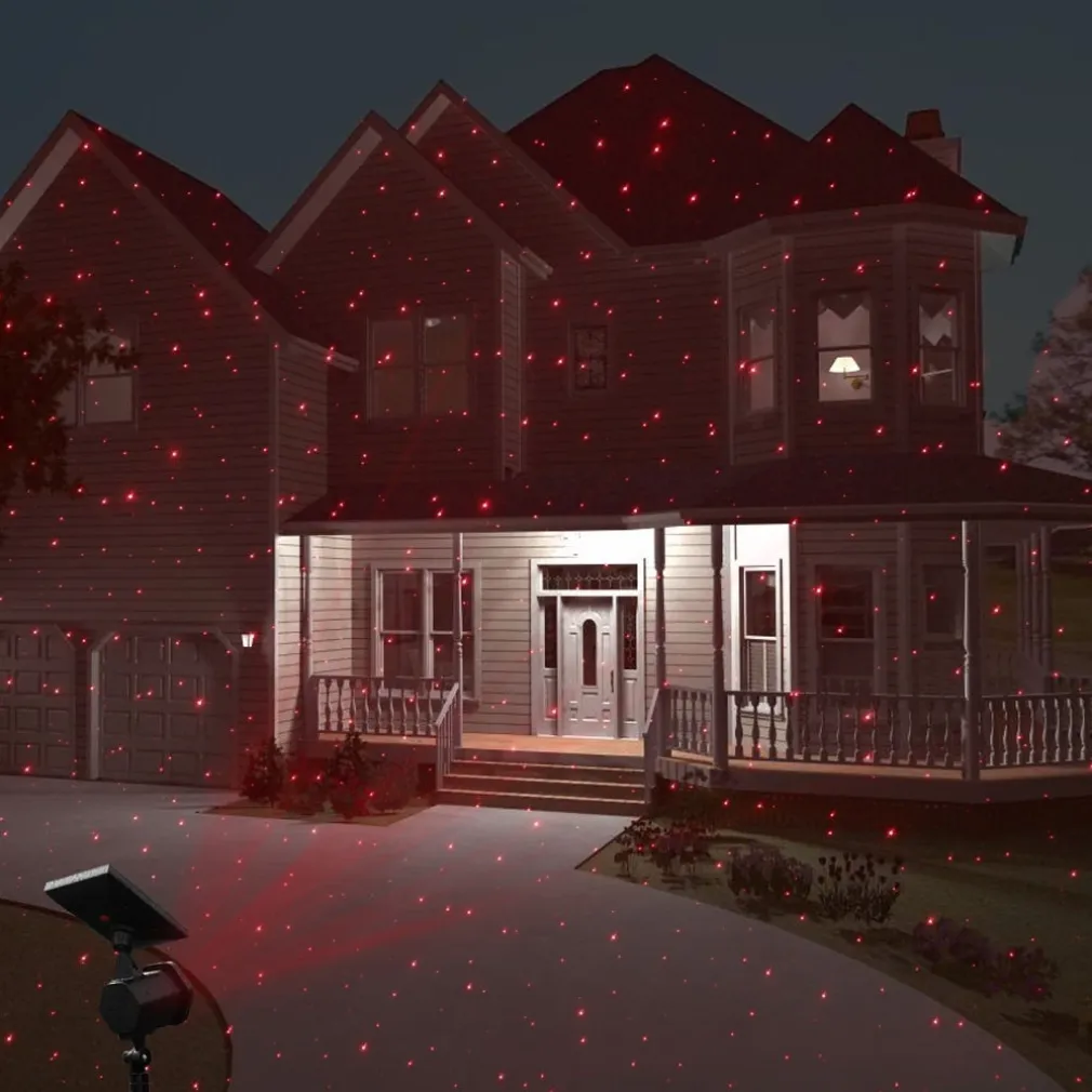 PROIETTORE LASER CON PANNELLO SOLARE PAESAGGIO ILLUMINAZIONE ESTERNA NATALE