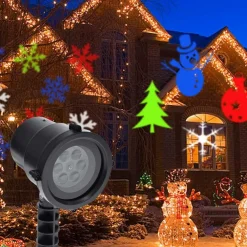 PROIETTORE LASER LED RGB NATALE PER ESTERNO GIOCHI DI LUCE DISEGNI NATALIZI