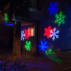 PROIETTORE LASER LED RGB NATALE ESTERNO GIOCHI LUCE FIOCCHI DI NEVE MULTICOLORE