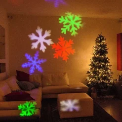 PROIETTORE LASER LED RGB NATALE ESTERNO GIOCHI LUCE FIOCCHI DI NEVE MULTICOLORE