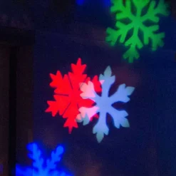 PROIETTORE LASER LED RGB NATALE ESTERNO GIOCHI LUCE FIOCCHI DI NEVE MULTICOLORE