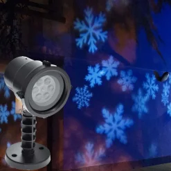 PROIETTORE LASER LED RGB NATALE ESTERNO GIOCHI LUCE FIOCCHI DI NEVE BIANCO