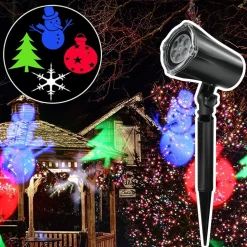 PROIETTORE LASER NATALE PER ESTERNO GIARDINO NEVE ALBERO NATALE STELLA LUCI LED