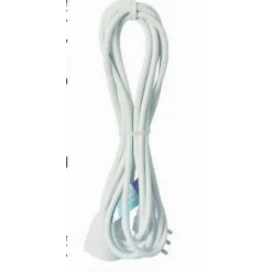 PROLUNGA LINEARE CAVO 5MT 90° CON SPINA 16A PRESA UNIVERSALE SCHUKO BIANCA 83288
