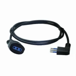 PROLUNGA LINEARE NERA SPINA 10A 2P+T + PRESA 10A 2P+T USCITA CAVO 3 MT 90° 83279