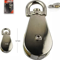 PULEGGIA PER FILO VELA BARCHE STENDIBIANCHERIA CARRUCOLA 25MM CON GANCIO 360°