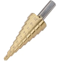 PUNTA FRESA CONICA A SCALINI PER TRAPANO A GRADINO SPIRALE DA 4 A 20MM GRADUALE