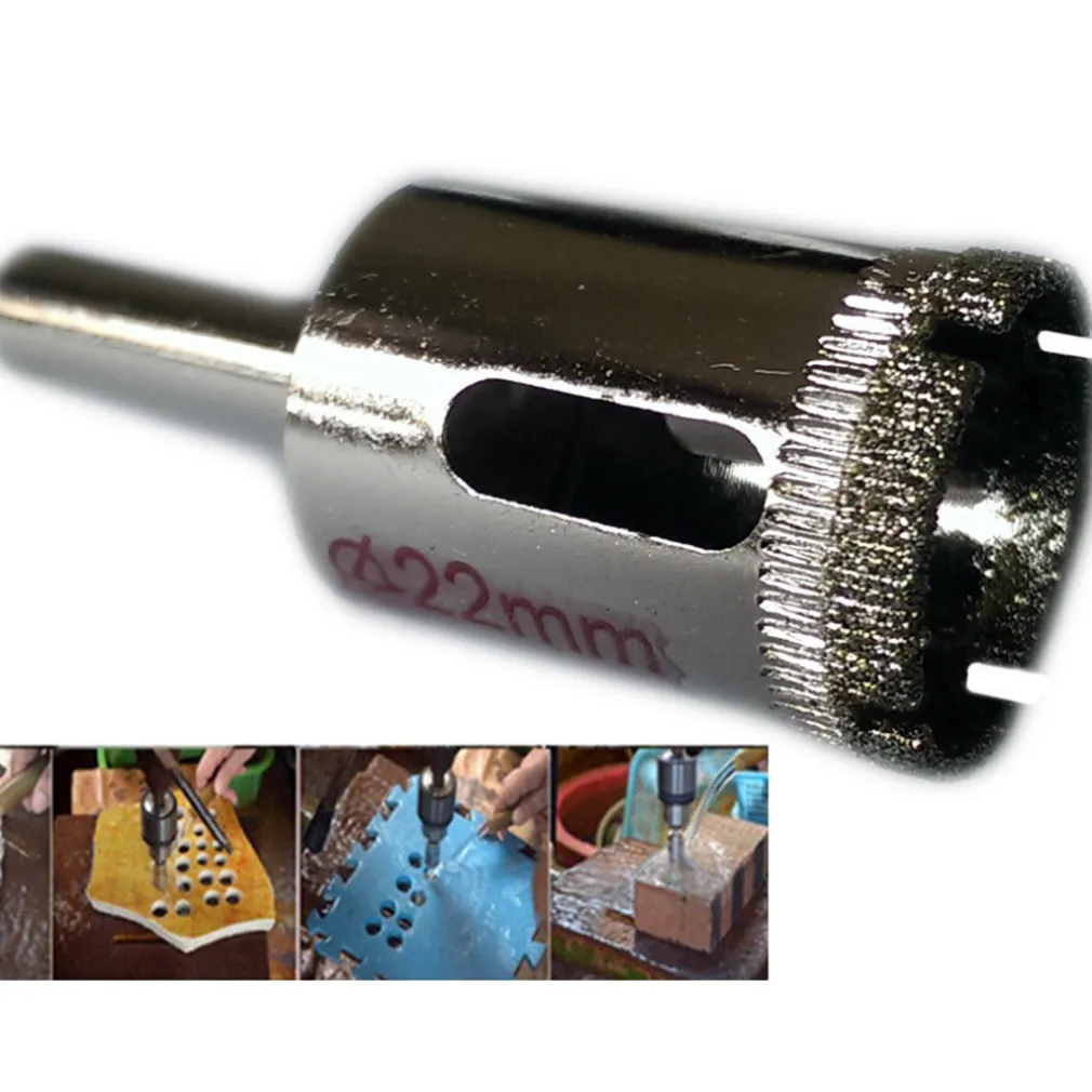 PUNTA TRAPANO DIAMANTATA PER PIASTRELLE PORCELLANA VETRO CERAMICA MARMO ø 22mm