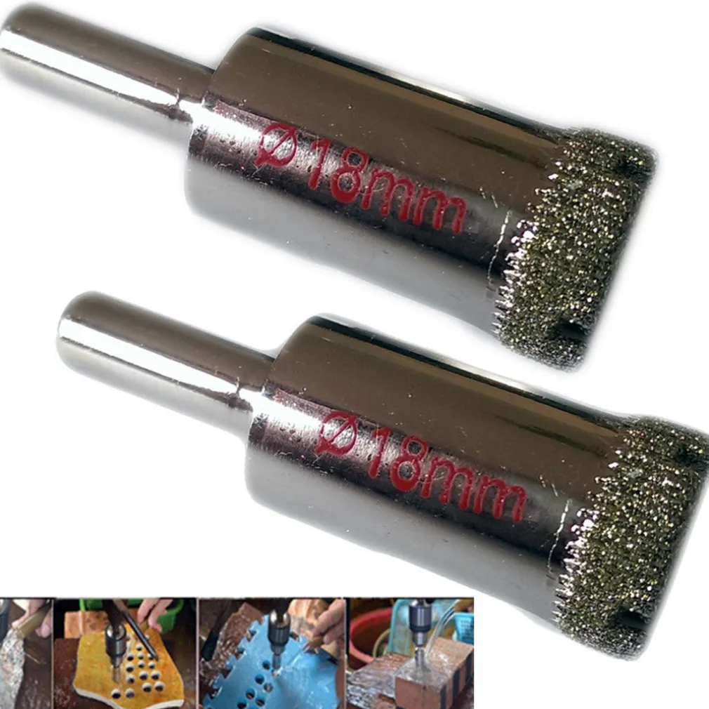 PUNTA TRAPANO DIAMANTATA PER PIASTRELLE PORCELLANA VETRO CERAMICA MARMO ø 18mm