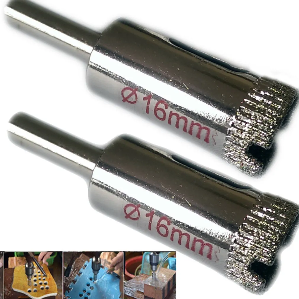 PUNTA TRAPANO DIAMANTATA PER PIASTRELLE PORCELLANA VETRO CERAMICA MARMO ø 16mm