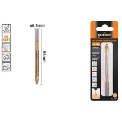 PUNTA TRAPANO ELICOIDALE Ø6.5MMX85MM IN TITANIO HSS 4241 PER METALLO LEGNO 57151