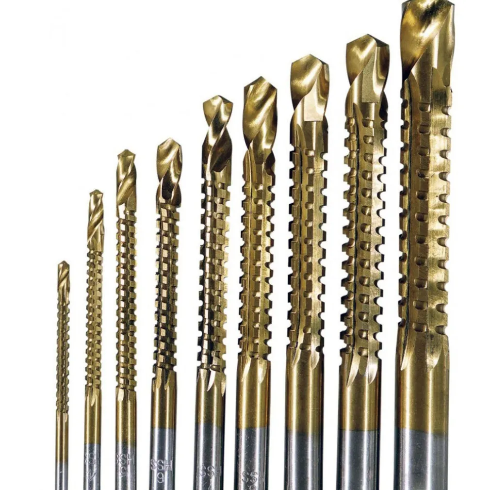 PUNTE ACCIAIO SET DA 9 TRAPANO PER FORARE TITANIO LEGNO FERRO FRESARE FILETTARE