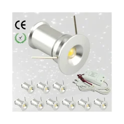 PUNTO LUCE 9 LED SOFFITTO CIELO STELLATO BIANCO FREDDO CALDO NATURALE BLU 1W