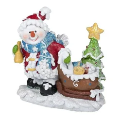 PUPAZZO DI NEVE CON SACCO SCENA NATALIZIA 12CM IN POLIRESINA MODELLO CASUALE