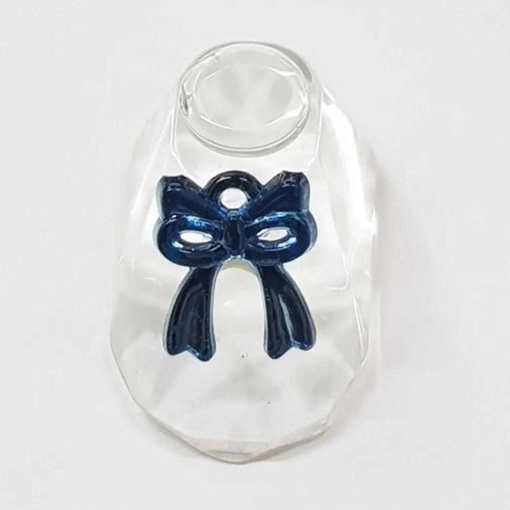 20PZ BOMBONIERA SCARPE AZZURRO CRISTALLO VETRO SCARPETTA BATTESIMO BIMBO NASCITA