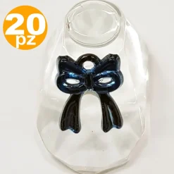 20PZ BOMBONIERA SCARPE AZZURRO CRISTALLO VETRO SCARPETTA BATTESIMO BIMBO NASCITA