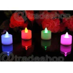 12pz CANDELA CANDELE A LED RGB LAMPADA CAMBIA LUCE MULTICOLORE batteria inclusa