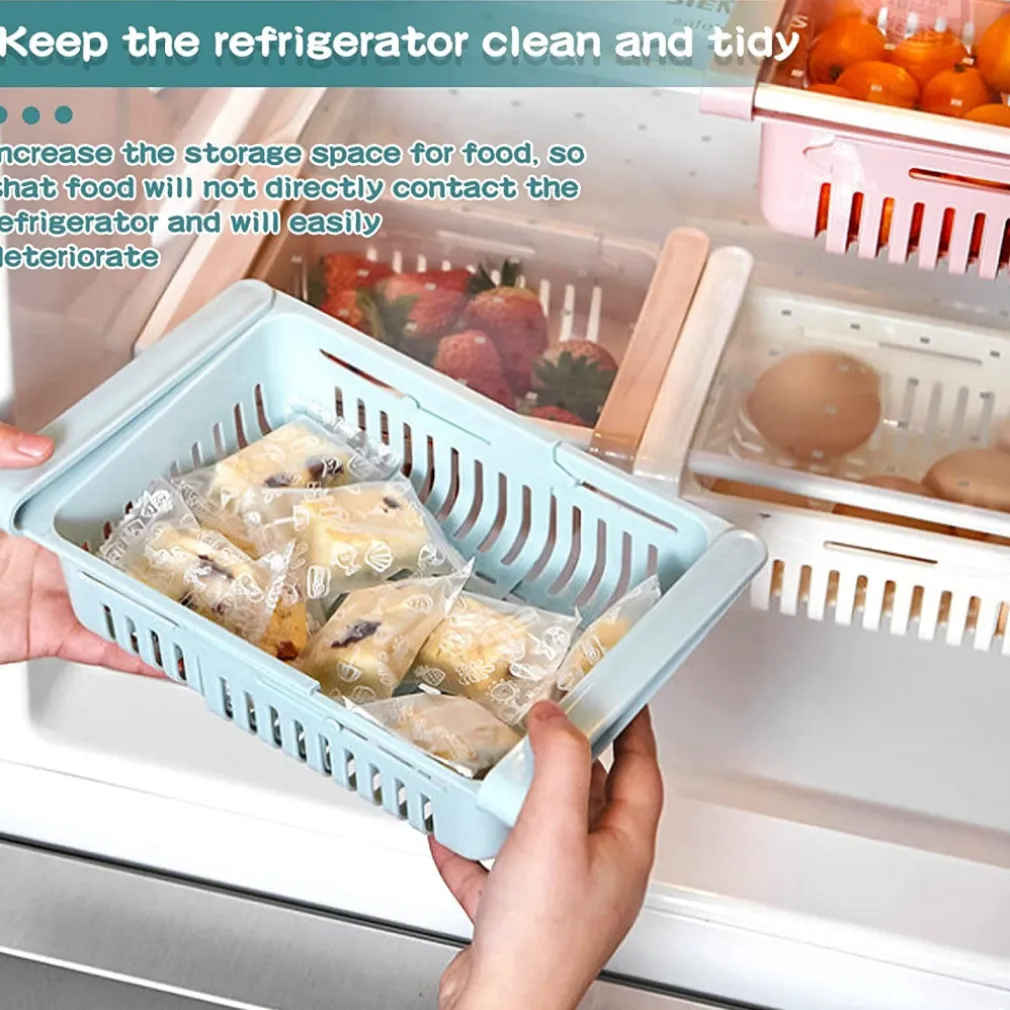 4PZ CASSETTO A MORSETTI PER FRIGORIFERO FACILE DA APPENDERE CESTINO CONTENITORE