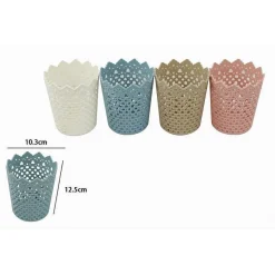 3PZ CESTINO PORTAOGGETTI ORGANIZZATORE CASA CESTO IN PLASTICA Ø10.3X12.5CM 79476