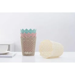 3PZ CESTINO PORTAOGGETTI ORGANIZZATORE CASA CESTO IN PLASTICA Ø10.3X12.5CM 79476