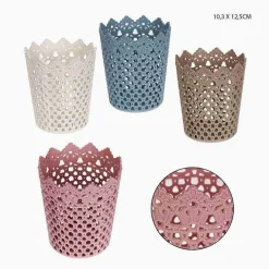 3PZ CESTINO PORTAOGGETTI ORGANIZZATORE CASA CESTO IN PLASTICA Ø10.3X12.5CM 79476